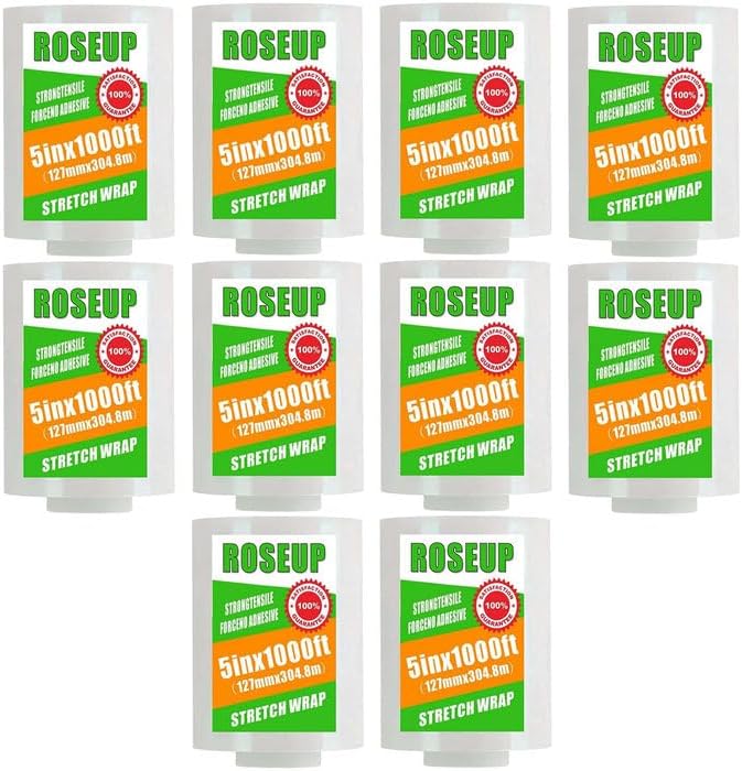 Clear Shrink Wrap Film 5" x 1000ft Roll, 80 Gauge Thick Cling Plastic Wrap by ROSEUP