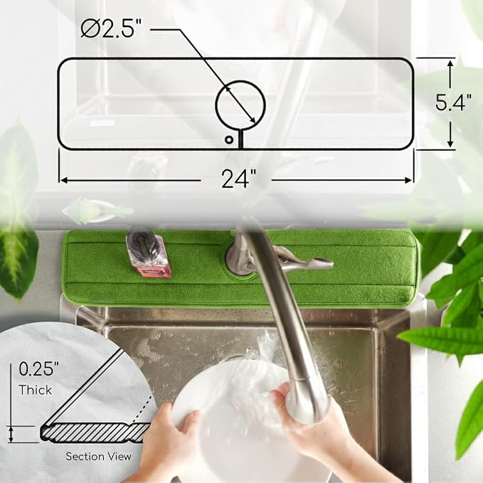 Ternal Original SINKMAT 24in XL Faucet Splash Guard Extra Long Microfiber Sink - Image 3