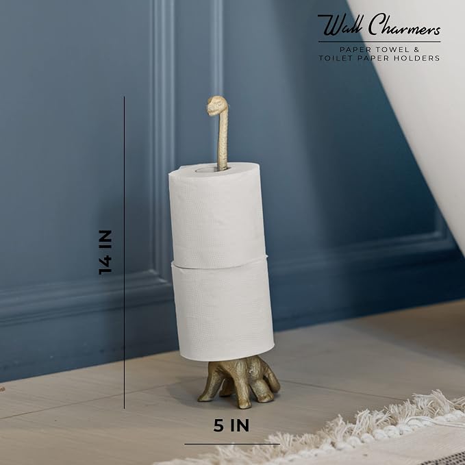 WallCharmers Gold Paper Towel Holder, Metal Toilet or Kitchen Paper Holder - Image 6