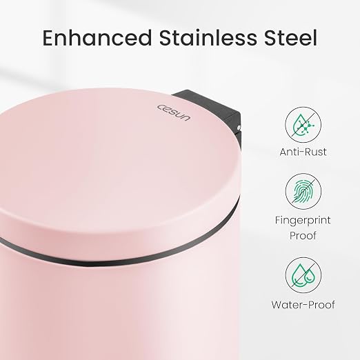 Cesun Small Round Bathroom Trash Can - Image 3