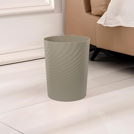 UUJOLY Plastic Small Bathroom Trash Can Wastebasket Garbage Can, Khaki | - Image 3