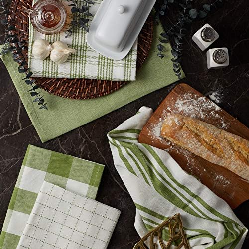 DII Basic Kitchen Large Cotton Dishtowel Set of 5, Antique Green - Image 4