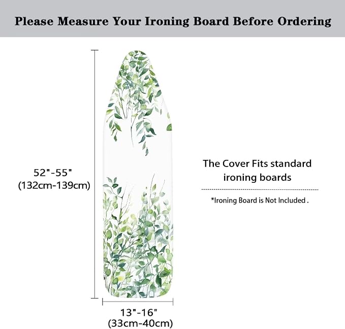 Green Leaves Ironing Board Cover and Pad Standard Full Size Iron Covers - Image 6