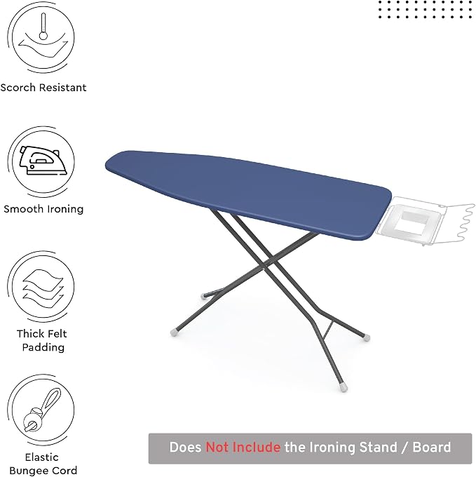 Encasa XO Ironing Board Cover and Pad, Wide 49"x18" - Image 2