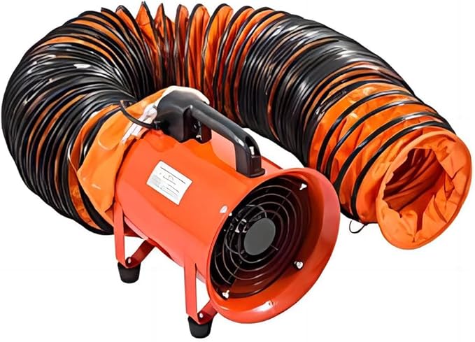 PVC Flexible Duct Hose, HVAC Duct Hosing Flame Retardant for Ventilator Utility Blower Fan with Adjustable Rope and D-Ring, Easy Storage (14inx16ft)