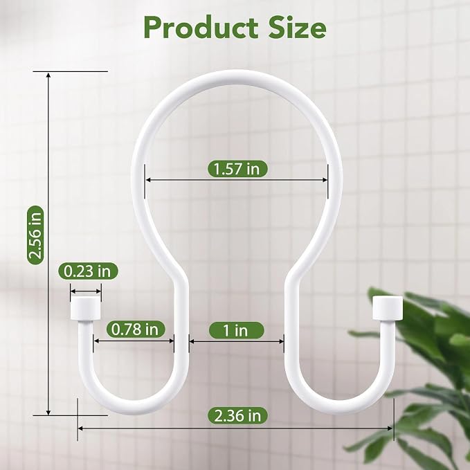 Goowin 24 Pack Shower Curtain Hooks, Simple Shower Curtain Rings, Sturdy Shower - Image 3
