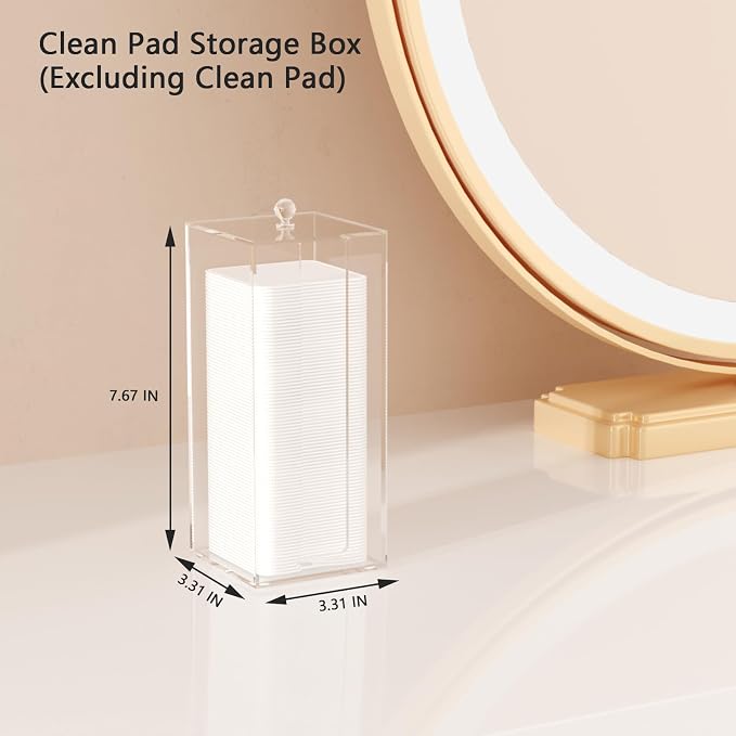 Acrylic Clean Pad Storage Box for Clean Skin Club, Cotton Pad Dispenser - Image 2