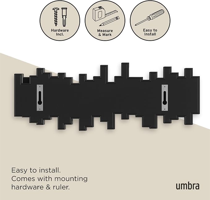 Umbra Sticks Wall Mount Coat Rack, 5 Hook Retractable Pegs, sculptural modern - Image 6