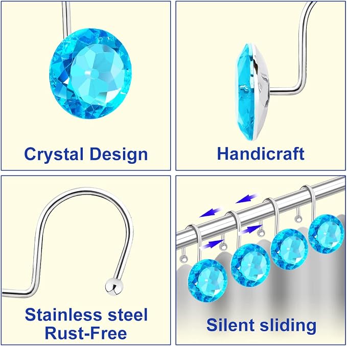 12PCS Stainless Steel Shower Curtain Hooks Rings - Image 3