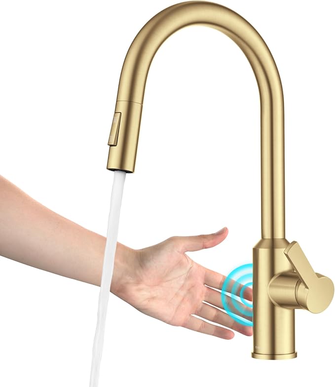 KRAUS Brushed Brass Touchless Pull Down Kitchen Faucet KSF-2830BB | - Image 12