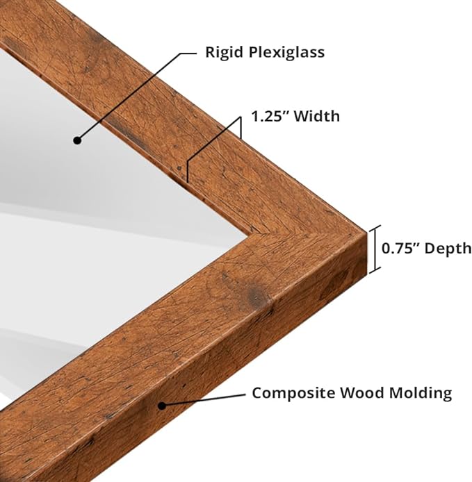 wallsthatspeak 20x26 Light Walnut Rustic Pine Picture Frame for Puzzles Posters Photos or Artwork