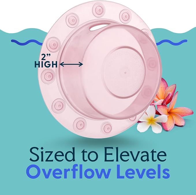 SlipX Solutions Bottomless Bath Overflow Drain Cover Accessory, Coral | Adds - Image 5