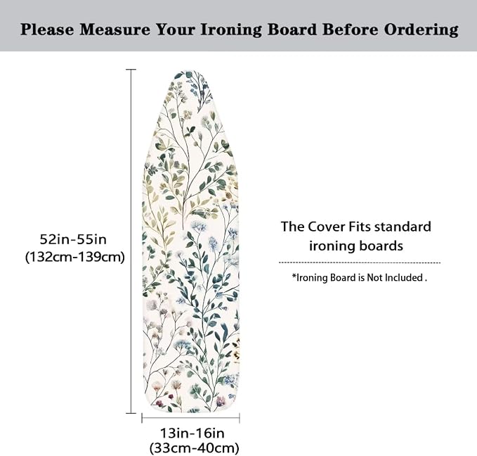 European Floral Print Ironing Board Cover 15X54'' - Image 3