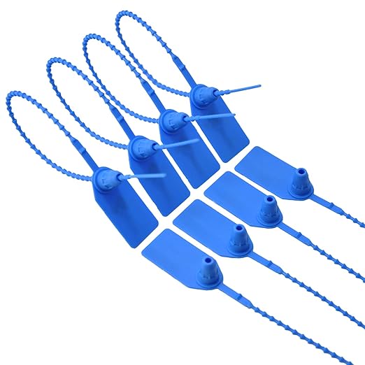 Blue Plastic Tamper Seals, Zip Ties Numbered for Fire Extinguishers Pull Tite Security Tags Disposable Self-Locking Safety Ties 250mm Length (1000)