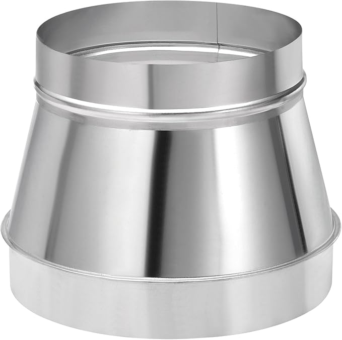 PATIKIL 10 Inch to 8 Inch Round Duct Reducer Increaser Connector, Galvanized Steel Air Duct Adapter Pipe Fitting for Bathroom Kitchen Inline Ventilation Systems, Silver Tone