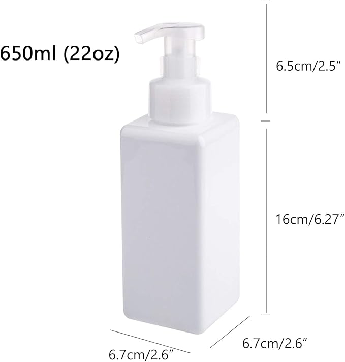 UUJOLY Foaming Soap Dispenser 650ml Refillable Plastic Pump Bottle - Image 4