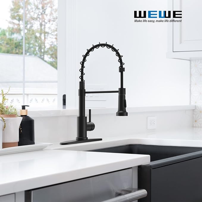 WEWE Matte Black Kitchen Faucet - Image 2