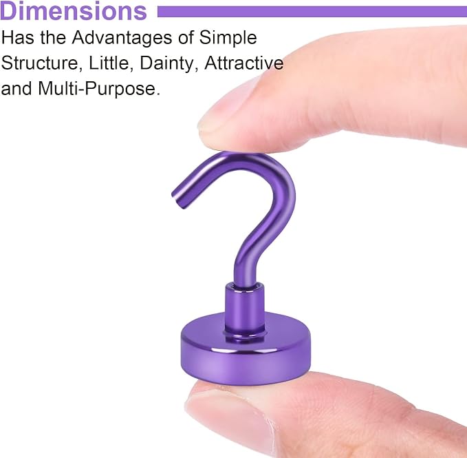 DIYMAG Magnetic Hooks 10pcs 30lbs Cruise Essentials 2026 Magnet Hook Purple - Image 5