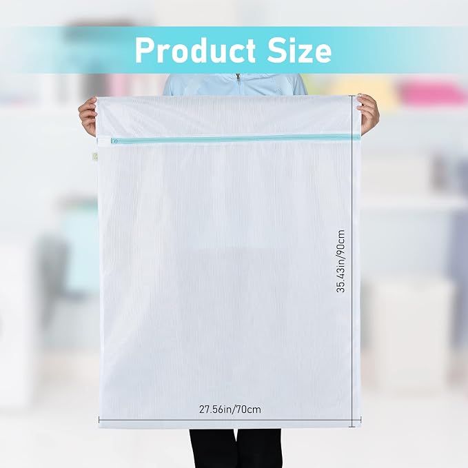 OTraki Large Mesh Laundry Bags 28x35 inch Zipper Mesh Lingerie Bags - Image 2