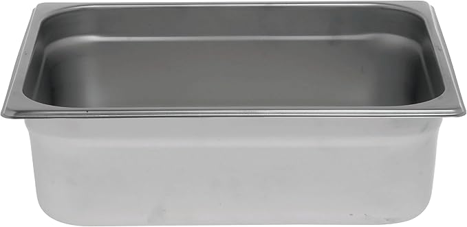 Kratos Commercial Electric Countertop Food Warmer with Two Half Size Hotel Pans and Slotted Lids, 120V, 1200 Watts, Stainless Steel Portable Food Warmer with Pans
