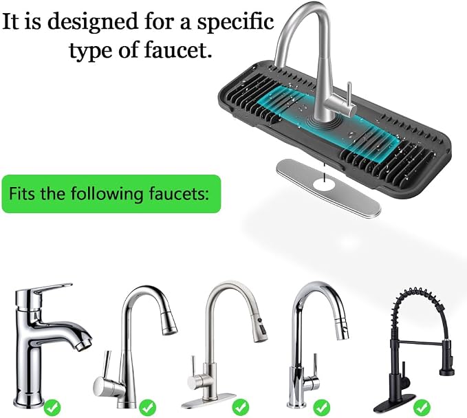 Kitchen Faucet Mat, DK-SIMINA Silicone Faucet Mat Silicone Faucet Drip Catcher - Image 4