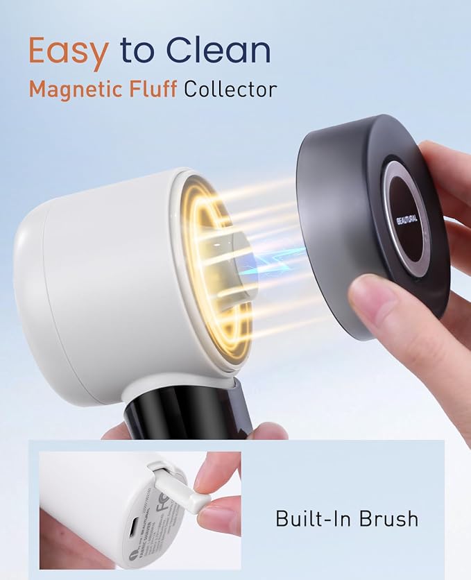 BEAUTURAL Fabric Shaver and Lint Remover, Rechargeable Sweater Defuzzer | LED - Image 5