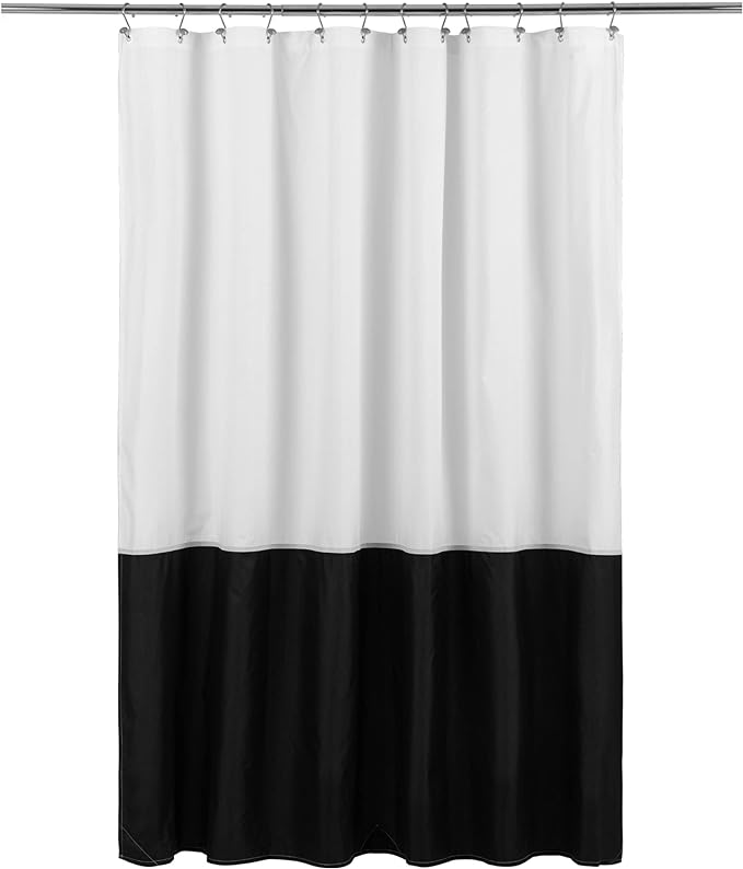 ALYVIA SPRING Waterproof Fabric Shower Curtain or Liner Black/White by ALYVIASPRING