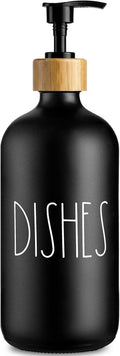 Dish Soap Dispenser for Kitchen, Matte Black Soap Dispenser, Glass Dishes Soap by VIMERPA
