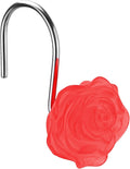 Decorative Rose Flower Shower Curtain Hooks, Glow in The Dark, 12 Pack by SIMPLE+CLEVER+HOMES+365