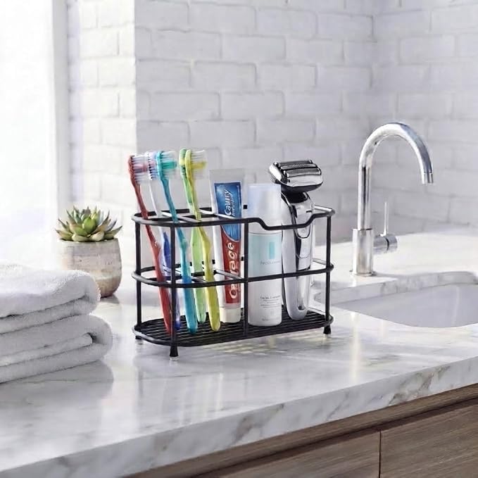 Bathway Toothbrush Holder for Bathroom, 6.9"L x 3.4"W x 4"H, Matte Black - Image 5