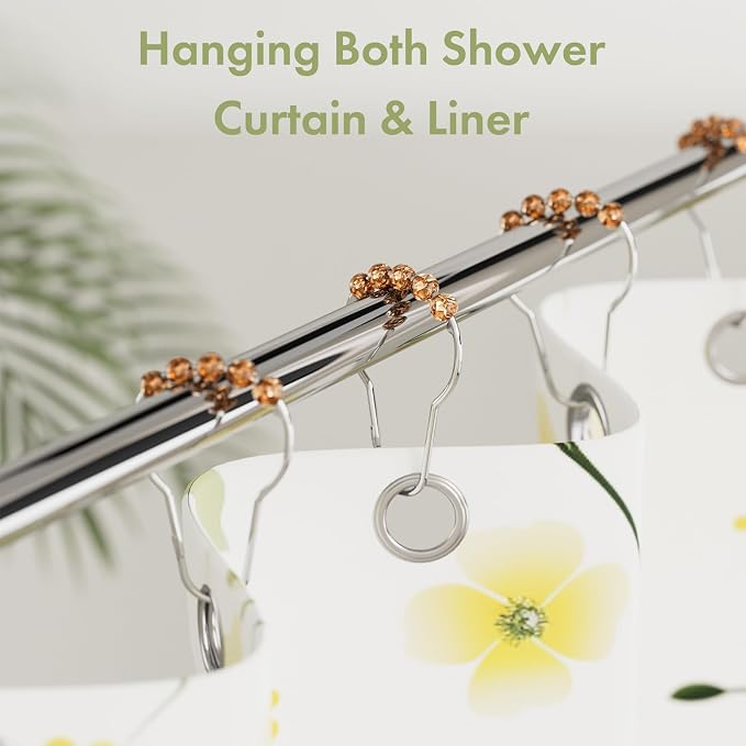 Shower Curtain Hooks, Decorative Shower Curtain Hooks, Amber Shower Curtain - Image 2