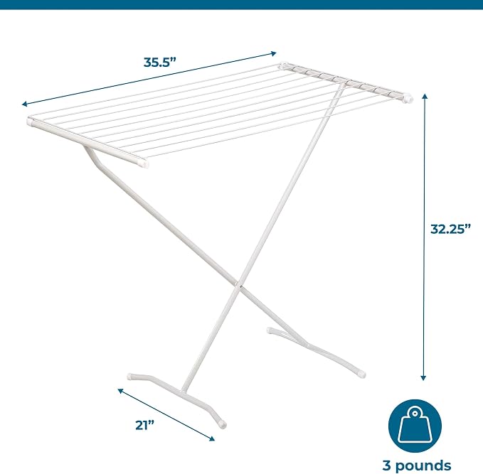 Honey-Can-Do Collapsible Clothes Drying Rack – Sturdy Metal X-Frame, - Image 6