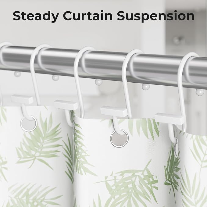 Bathway Shower Curtain Hooks, Shower Curtain Rings Rust Proof, T-Bar Design - Image 5