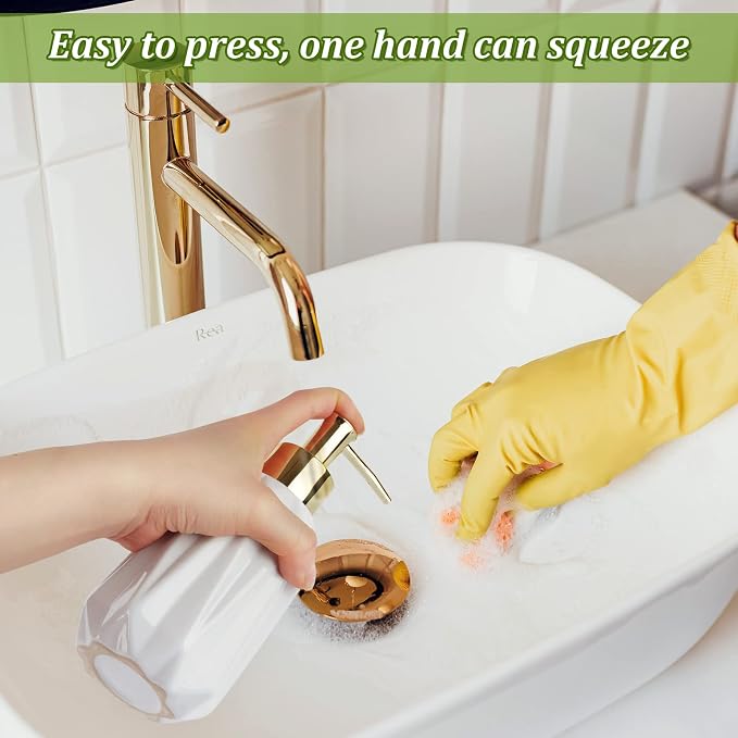 14OZ Hand Soap Dispenser for Bathroom and Kitchen, Ceramic | Refillable Hand - Image 5