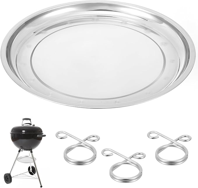 13.4" Diameter Charcoal Grill Ash Catcher Pan Compatible with Weber 22" Kettle Grills, Ash Pan for Grill Replacement Parts