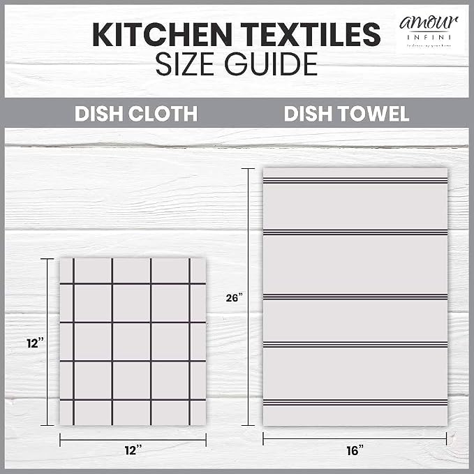 AMOUR INFINI Cotton Kitchen Dish Cloths Set of 8 – Highly Absorbent, Super Soft - Image 9
