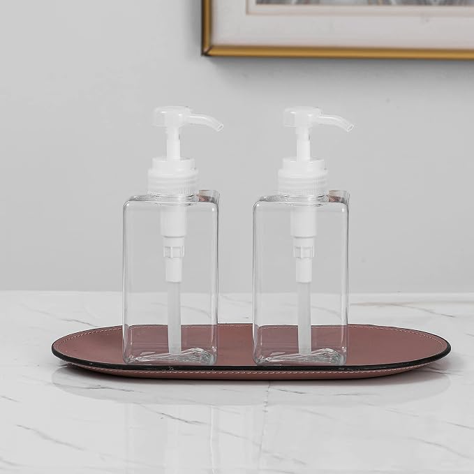 Plastic Pump Bottle Refillable Lotion Soap Dispenser 15oz Clear 2 Pack | Sturdy - Image 5