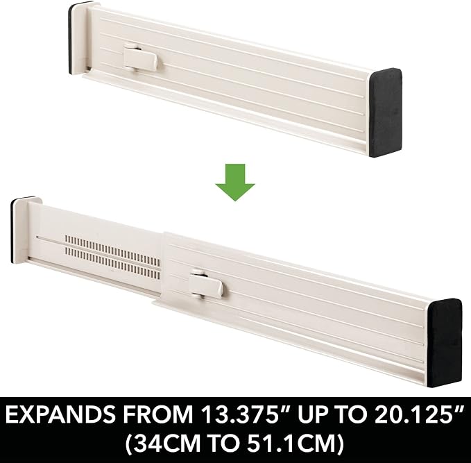mDesign Set of 4 Drawer Dividers – Expandable Drawer Organiser Set - Image 5