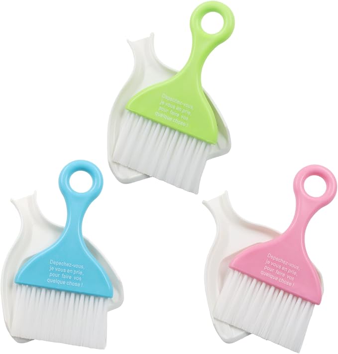 Hordion 3PCS Mini Dustpan Set, Small Dust Pan and Brush Set - Image 5