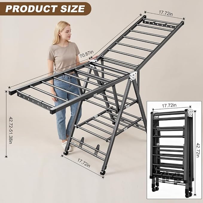 Heavy Duty 3-Tier Clothes Drying Rack - Image 4