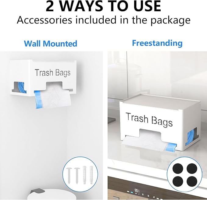 STWWO Large Trash Bag Holder, Garbage Bag Dispenser Roll Holder, Metal Trash - Image 6