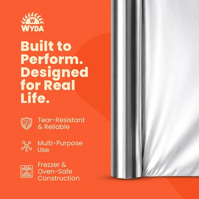 Wyda Aluminum Foil Roll – 225 Sq Ft | Food-Grade - Image 5