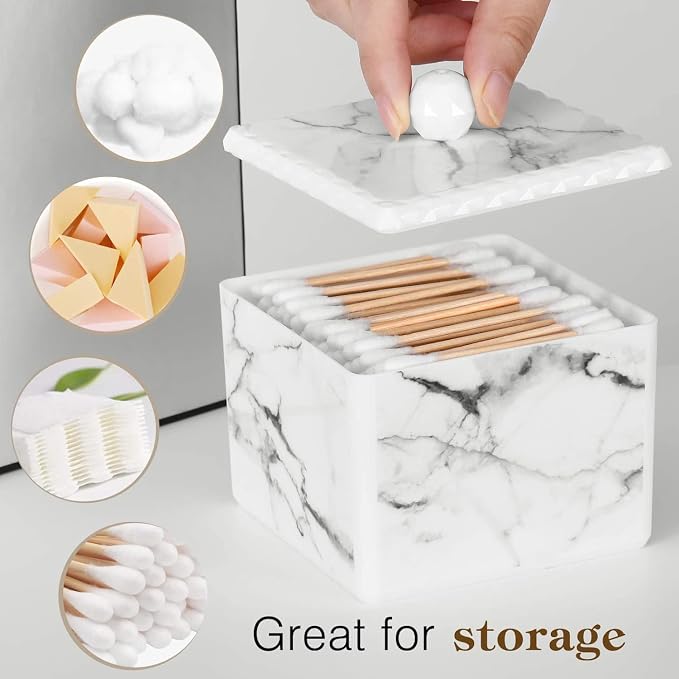 Luxspire Cotton Swab Box, Single Compartment Canister - Image 2