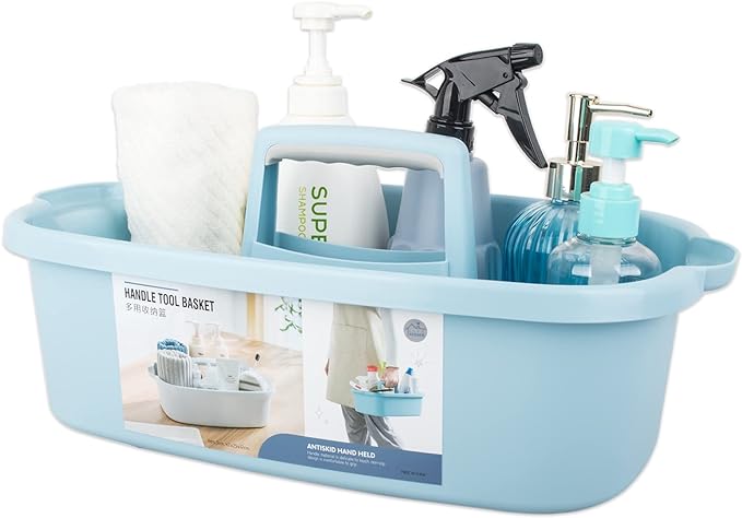 JiatuA Large Cleaning Supplies Caddy Portable Shower Caddy Basket Blue by JiatuA