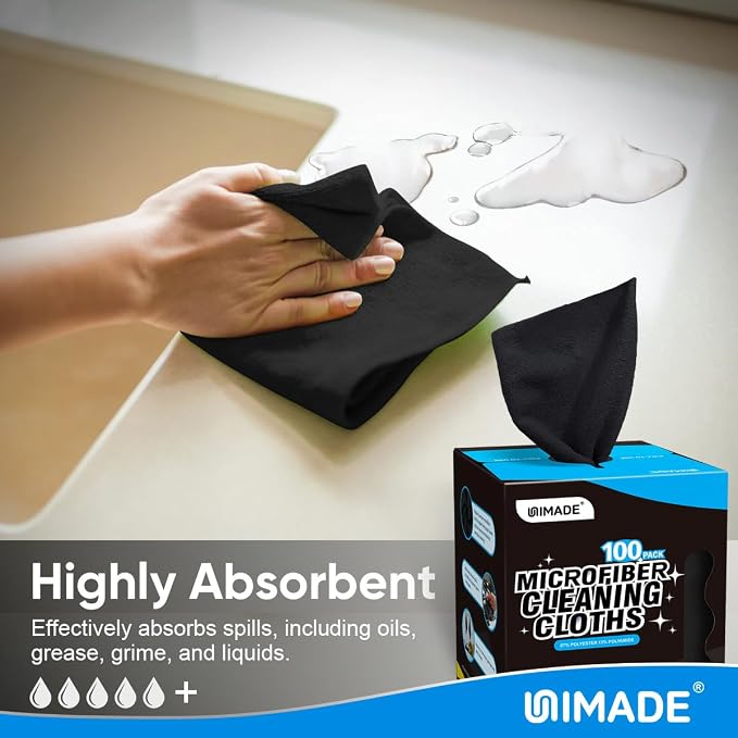 UNIMADE Microfiber Cleaning Cloth, 100 Sheets Microfiber Towels - Image 3