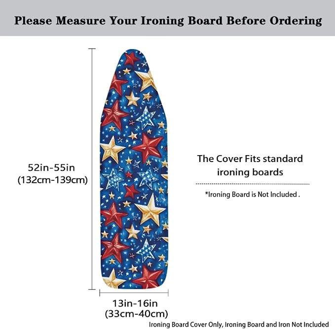 Ironing Board Cover, Colorful Star Print 15x54 Ironing Board Cover, Resist - Image 3