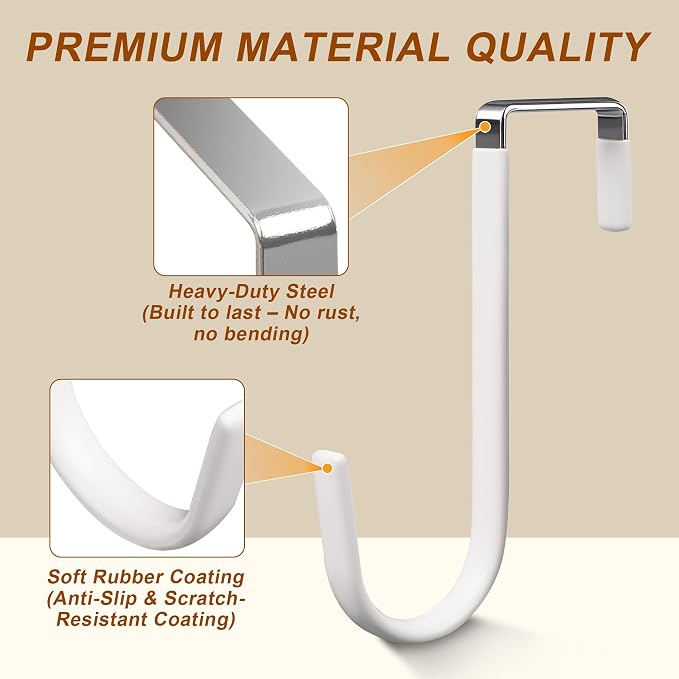 Over The Door Hooks 2 Pack – Heavy Duty Door Hanger Hooks - Image 7