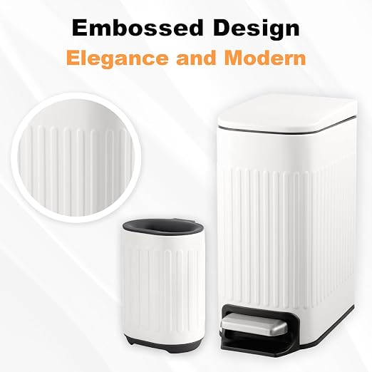 TrashAid 1.6 Gal Slim Bathroom Trash Can - Image 3