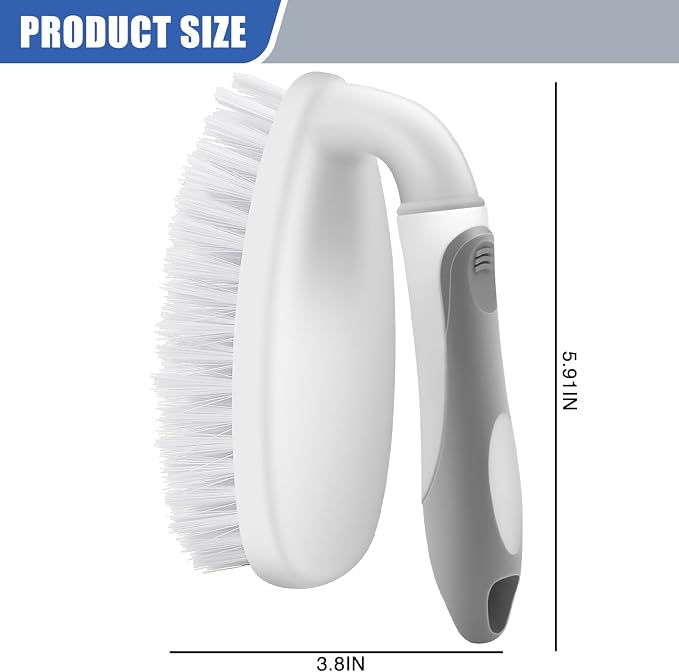 Heavy Duty Scrub Brush with Stiff Bristles 2 Pack Gray | Scrub Brushes - Image 2