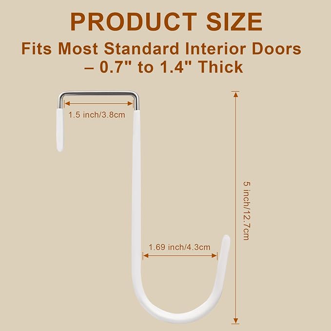 Over The Door Hooks 2 Pack – Heavy Duty Door Hanger Hooks - Image 2